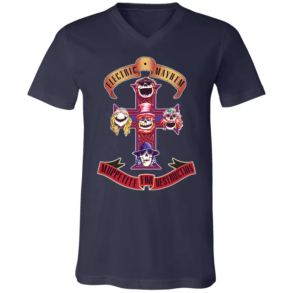 Unisex V-Neck T-Shirt - 2WQGNPEX - Navy - 2