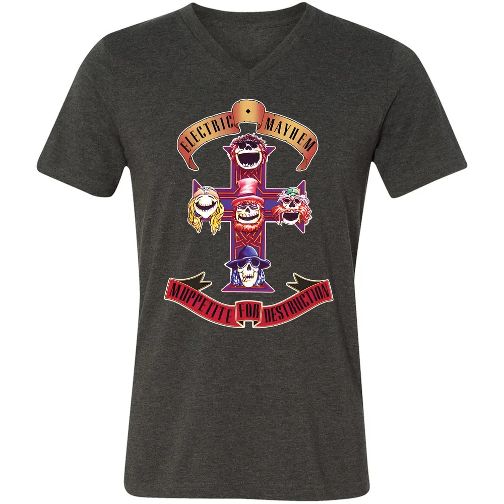 Unisex V-Neck T-Shirt - 2WQGNPEX - Dark Grey Heather - 8