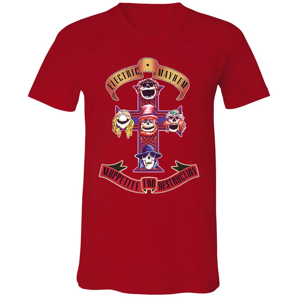 Unisex V-Neck T-Shirt - 2WQGNPEX - Red - 3