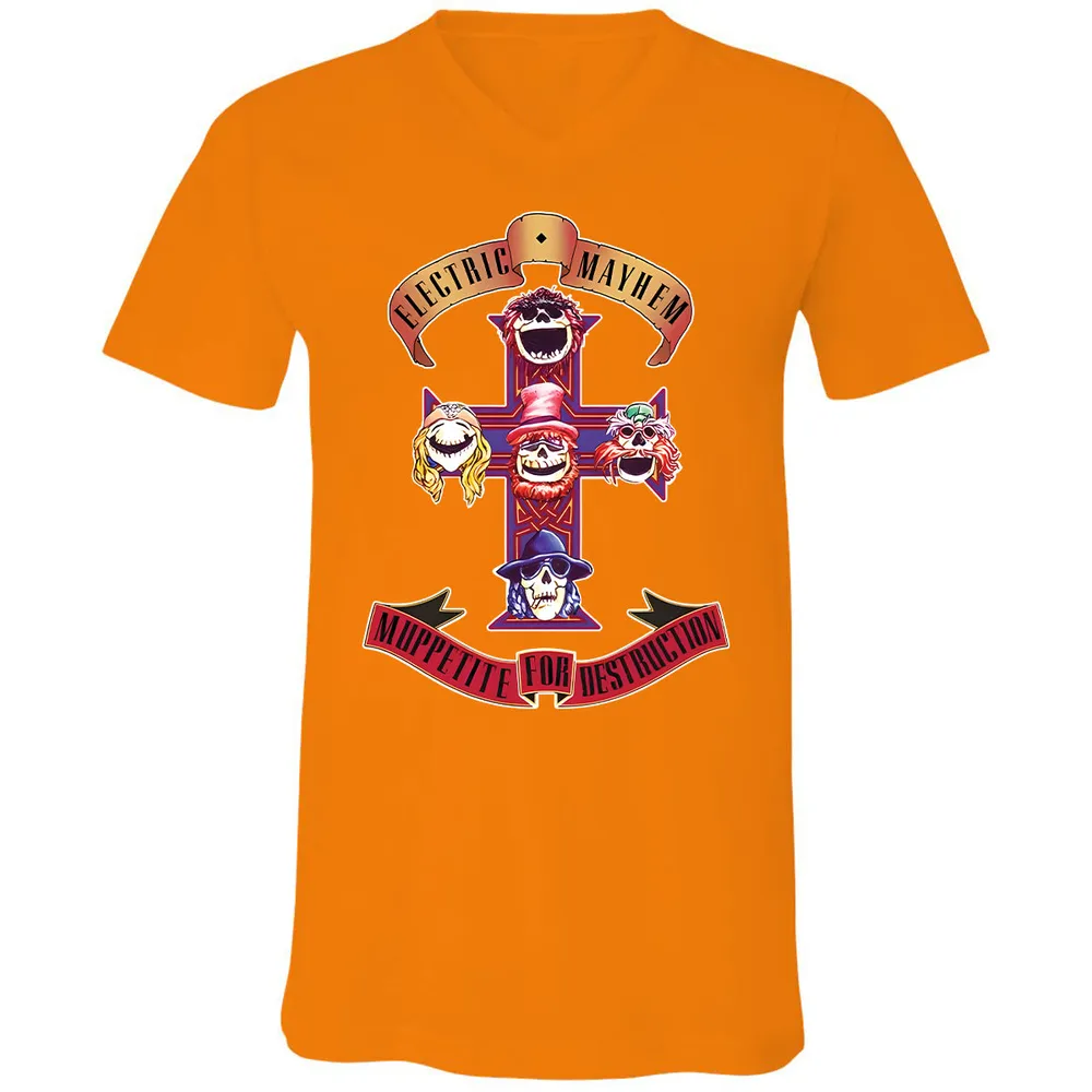 Unisex V-Neck T-Shirt - 2WQGNPEX - Orange - 11