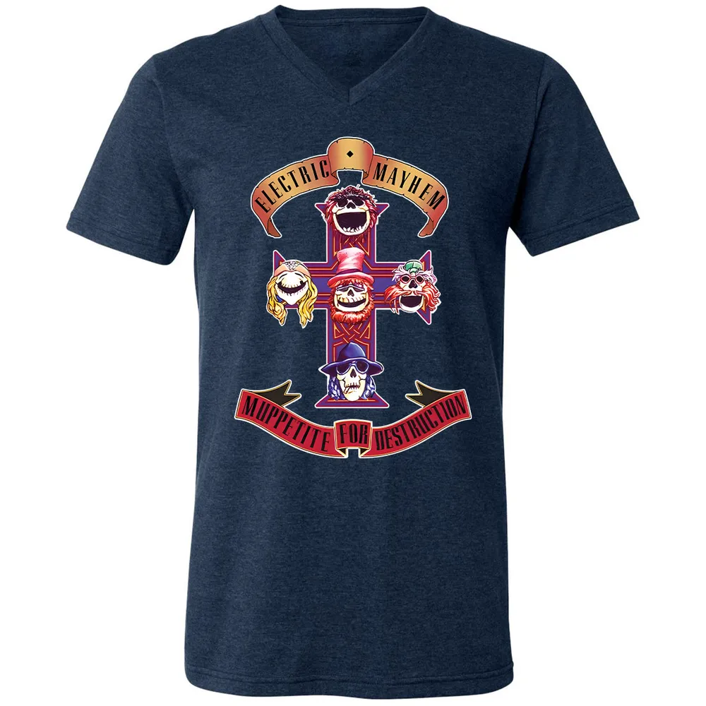Unisex V-Neck T-Shirt - 2WQGNPEX - Heather Navy - 15