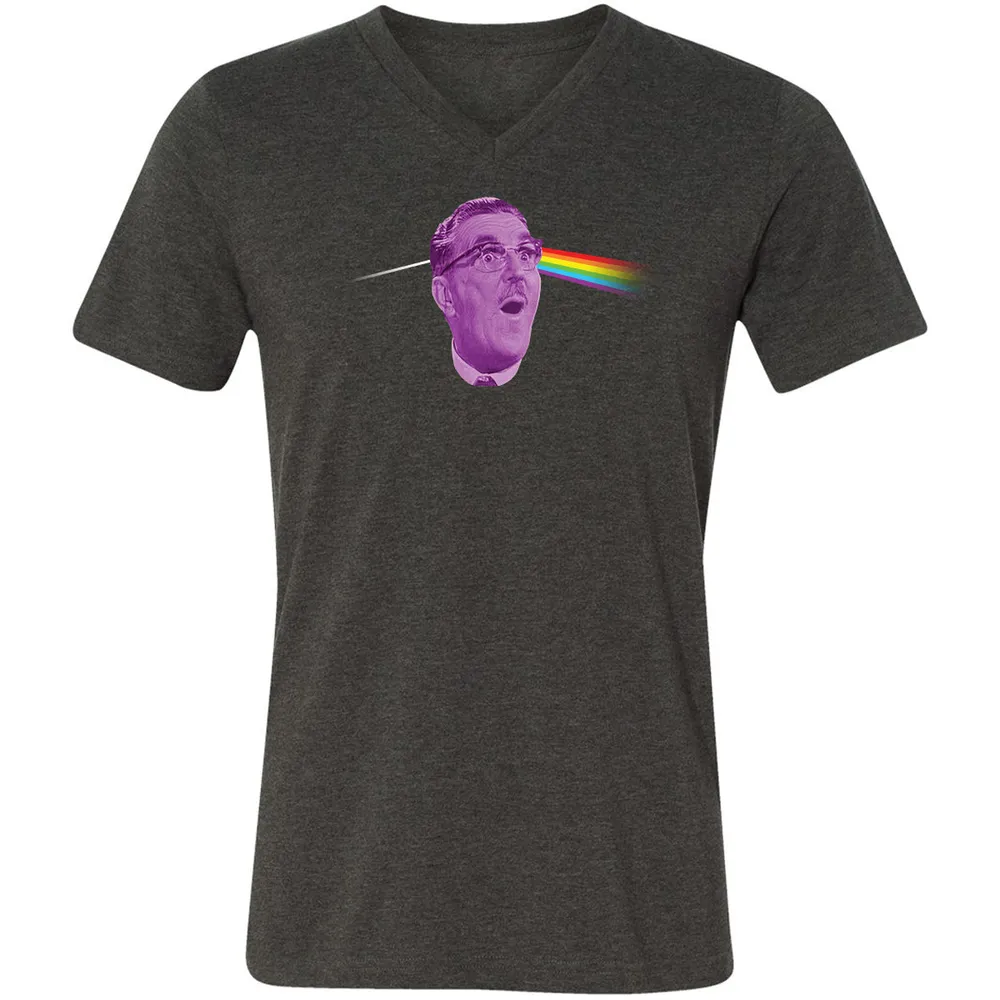 Unisex V-Neck T-Shirt - 53LPEUDW - Dark Grey Heather - 8