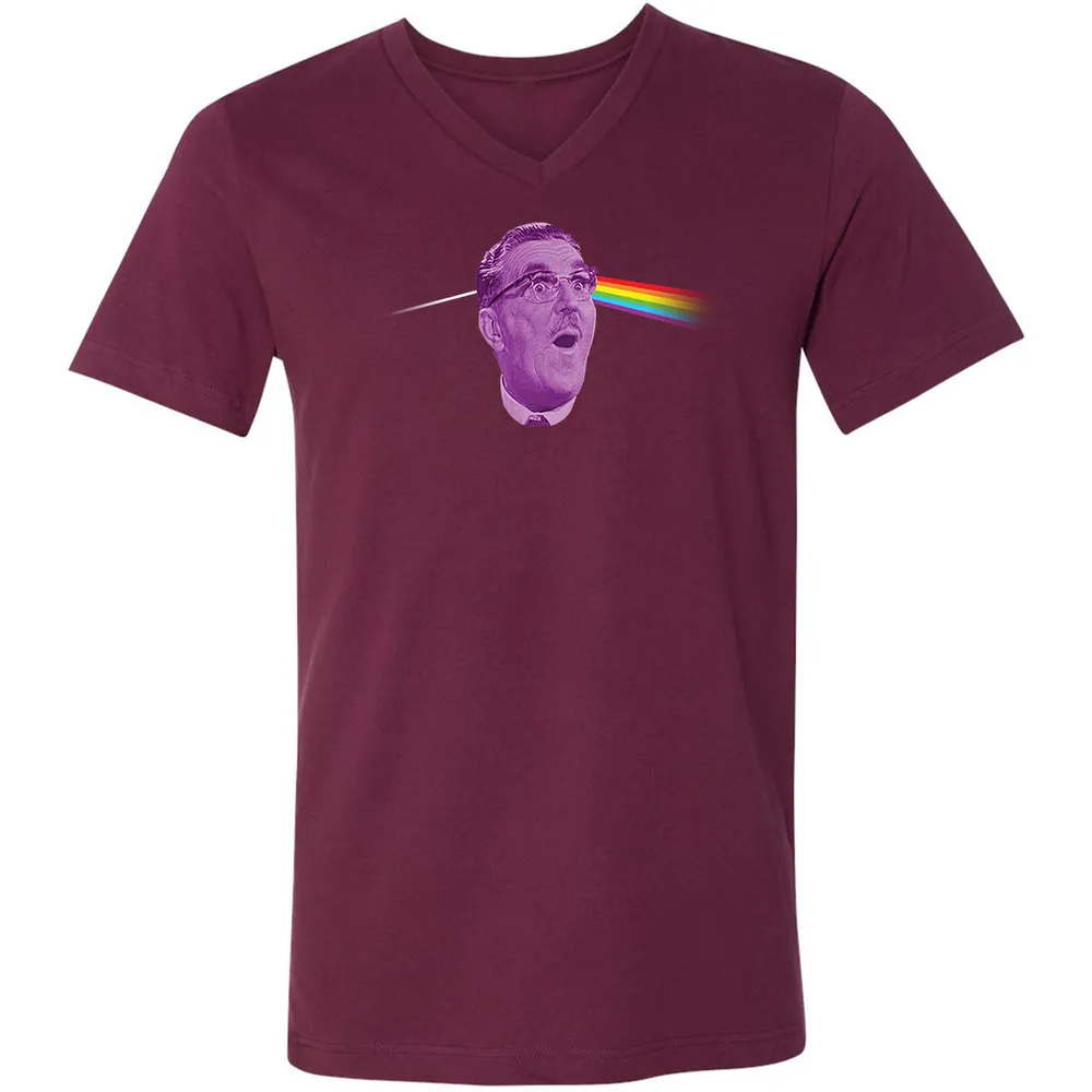 Unisex V-Neck T-Shirt - 53LPEUDW - Maroon - 6