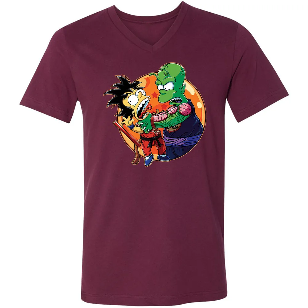Unisex V-Neck T-Shirt - XSDDKHK3 - Maroon - 6