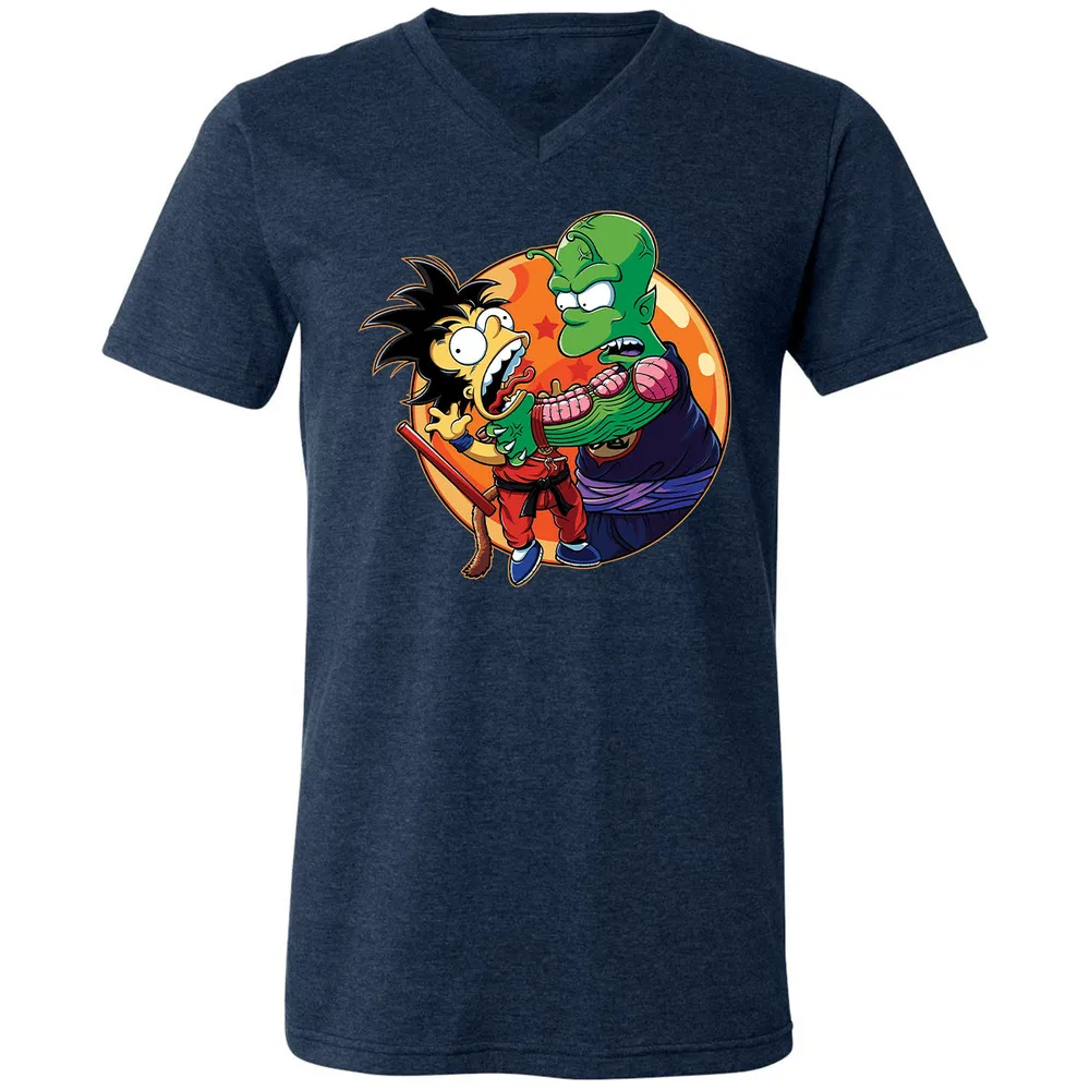 Unisex V-Neck T-Shirt - XSDDKHK3 - Heather Navy - 15