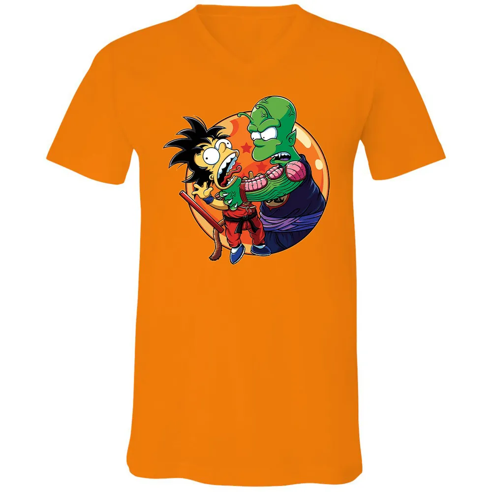 Unisex V-Neck T-Shirt - XSDDKHK3 - Orange - 11