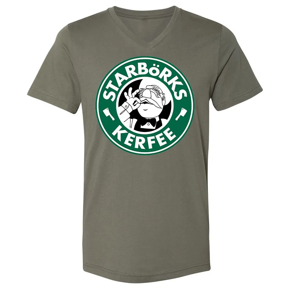 Unisex V-Neck T-Shirt - QQ3H45JH - Military Green - 10