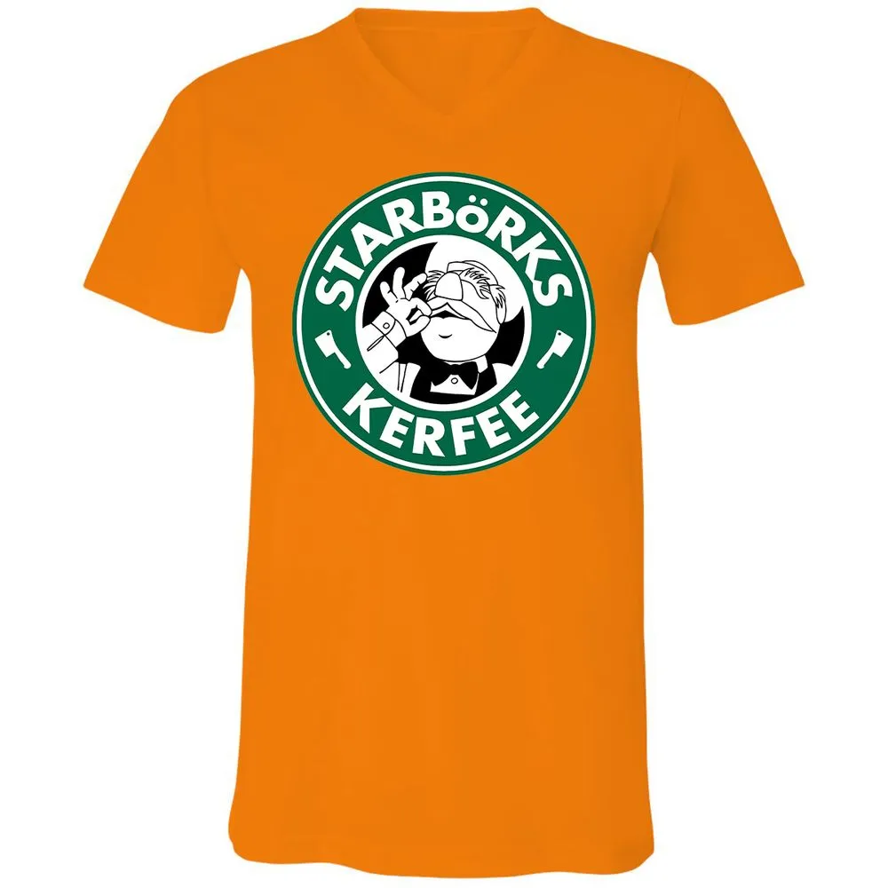 Unisex V-Neck T-Shirt - QQ3H45JH - Orange - 11