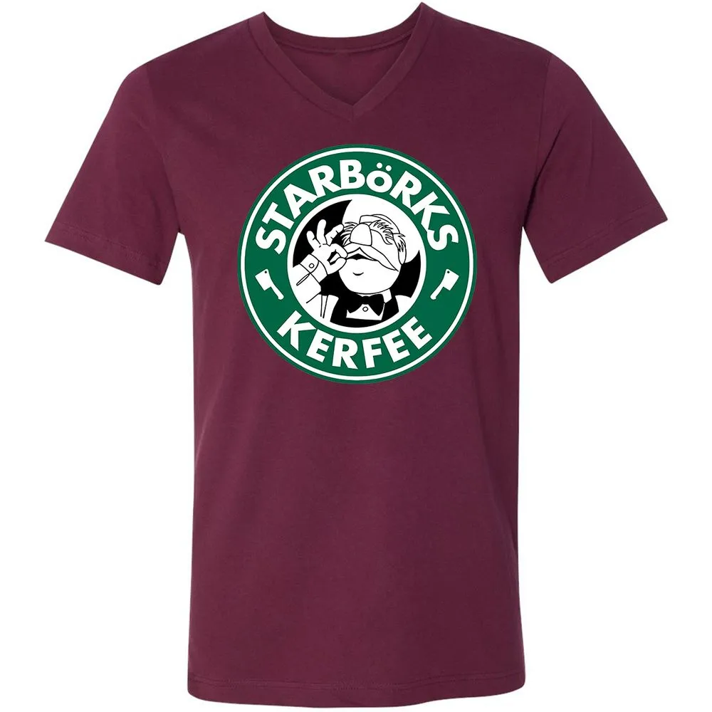 Unisex V-Neck T-Shirt - QQ3H45JH - Maroon - 6
