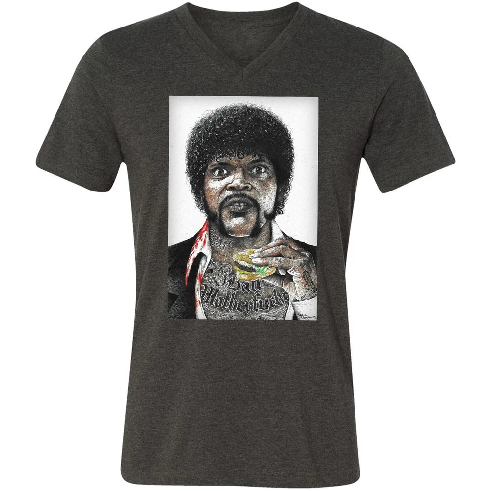 Unisex V-Neck T-Shirt - CPZUPYF4 - Dark Grey Heather - 8