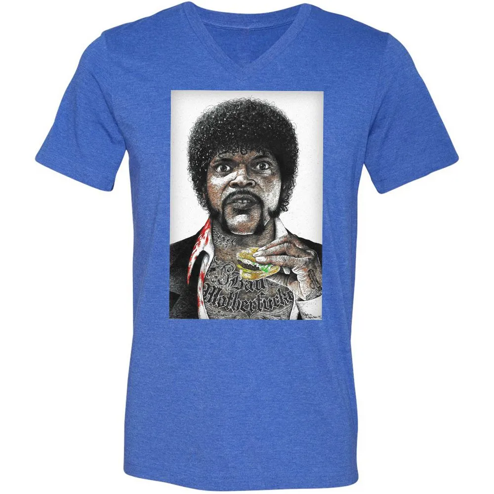 Unisex V-Neck T-Shirt - CPZUPYF4 - Heather True Royal - 14