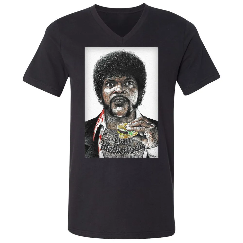 Unisex V-Neck T-Shirt - CPZUPYF4 - Black - 16