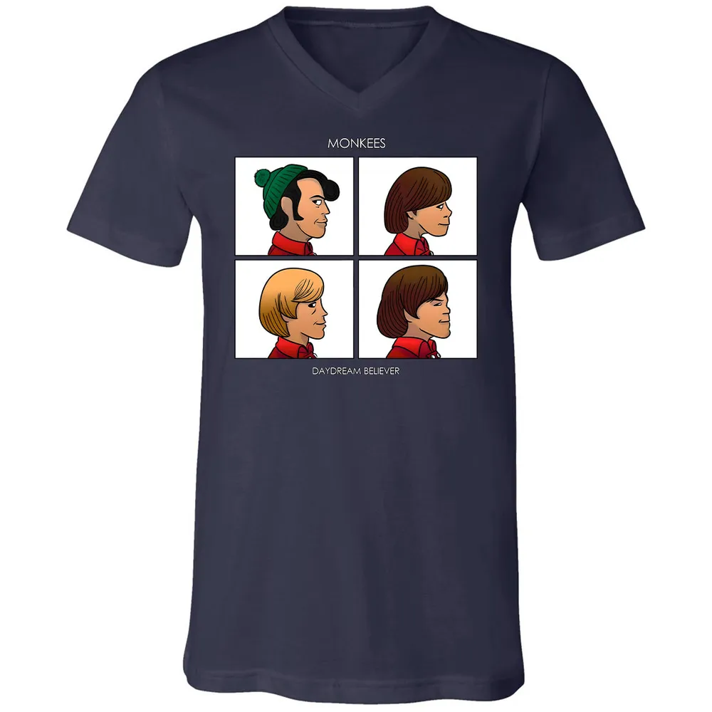 Unisex V-Neck T-Shirt - CM7UKVFY - Navy - 2