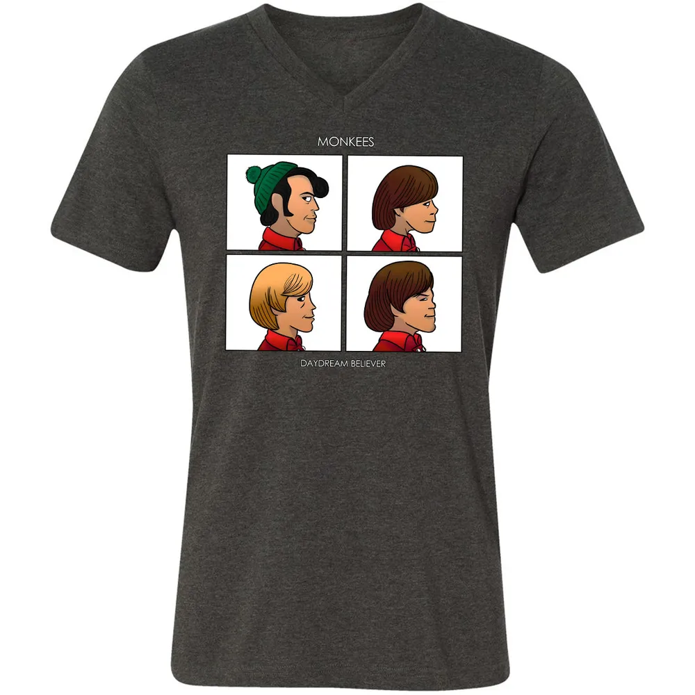 Unisex V-Neck T-Shirt - CM7UKVFY - Dark Grey Heather - 8