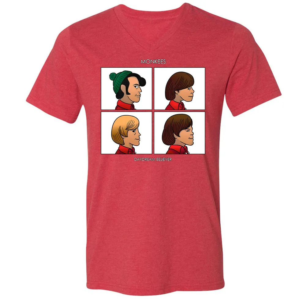 Unisex V-Neck T-Shirt - CM7UKVFY - Heather Red - 16
