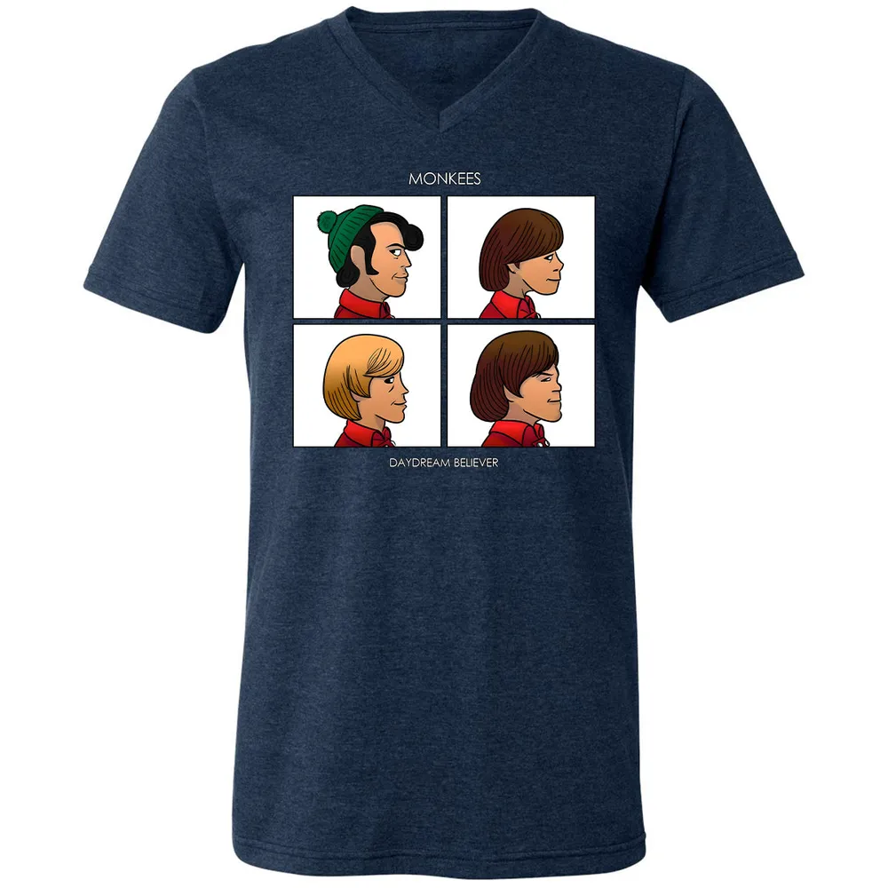 Unisex V-Neck T-Shirt - CM7UKVFY - Heather Navy - 15
