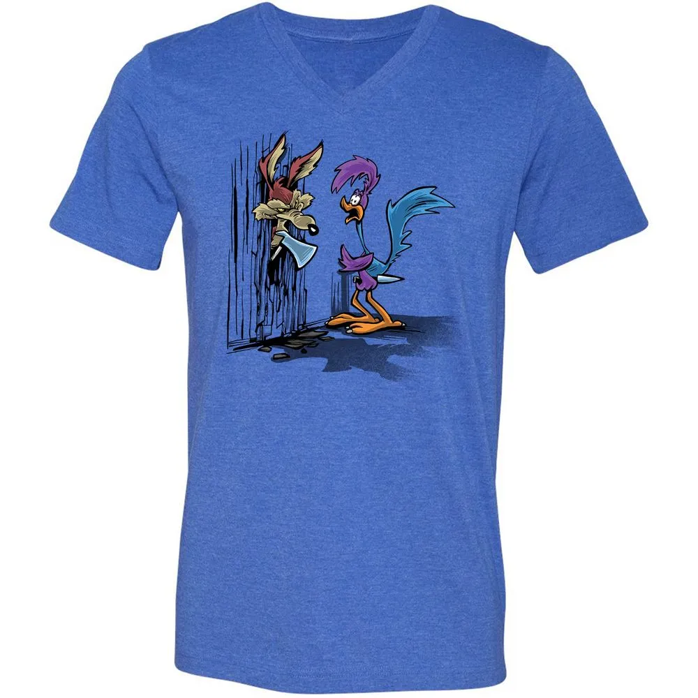 Unisex V-Neck T-Shirt - 45GNGDC7 - Heather True Royal - 14