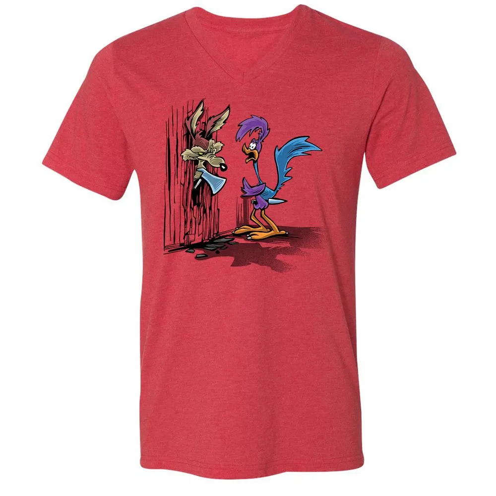 Unisex V-Neck T-Shirt - 45GNGDC7 - Heather Red - 5