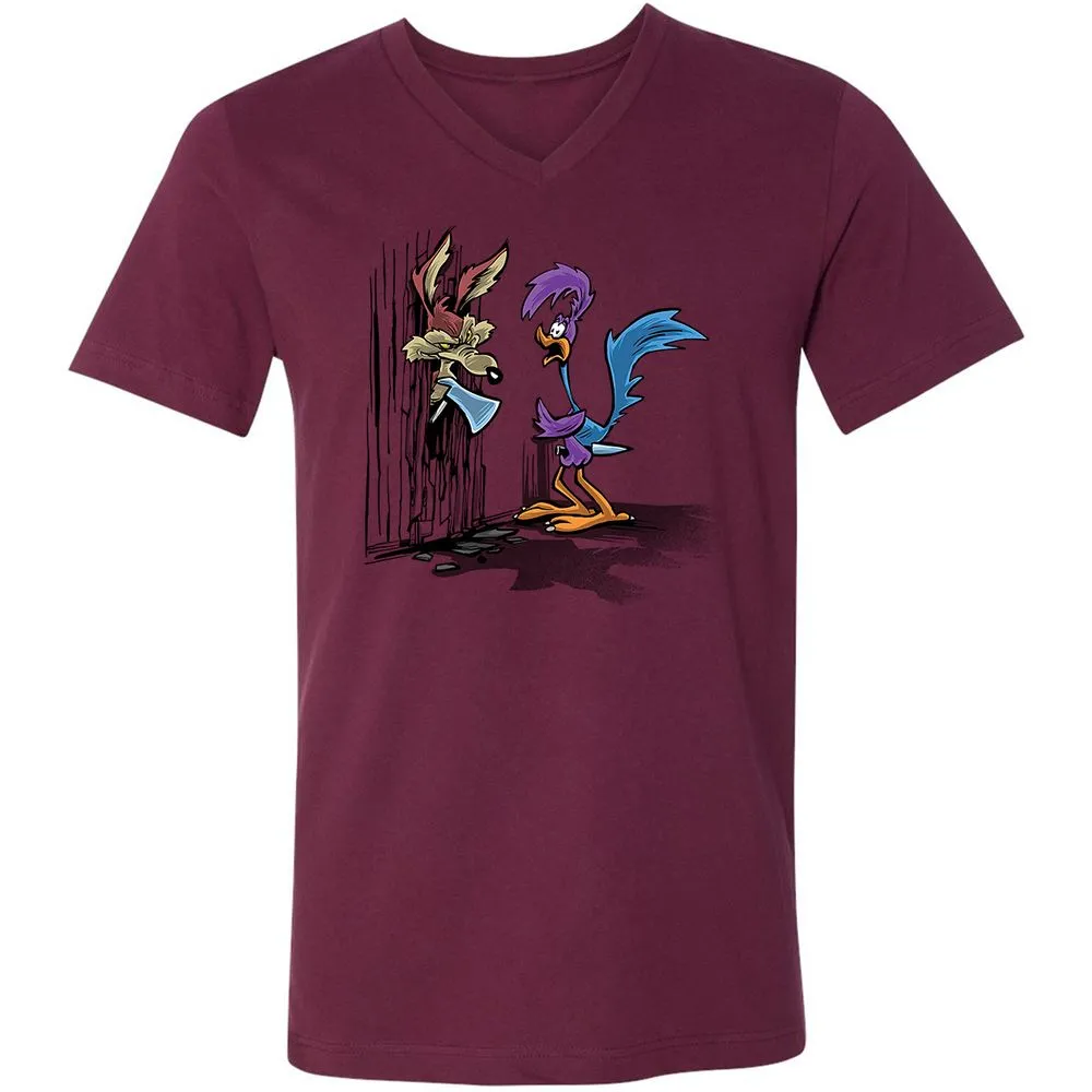 Unisex V-Neck T-Shirt - 45GNGDC7 - Maroon - 6
