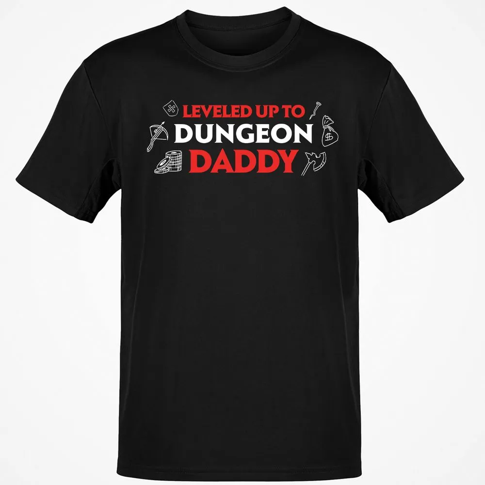Leveled Up To Dungeon Daddy T-Shirt - Black - 1