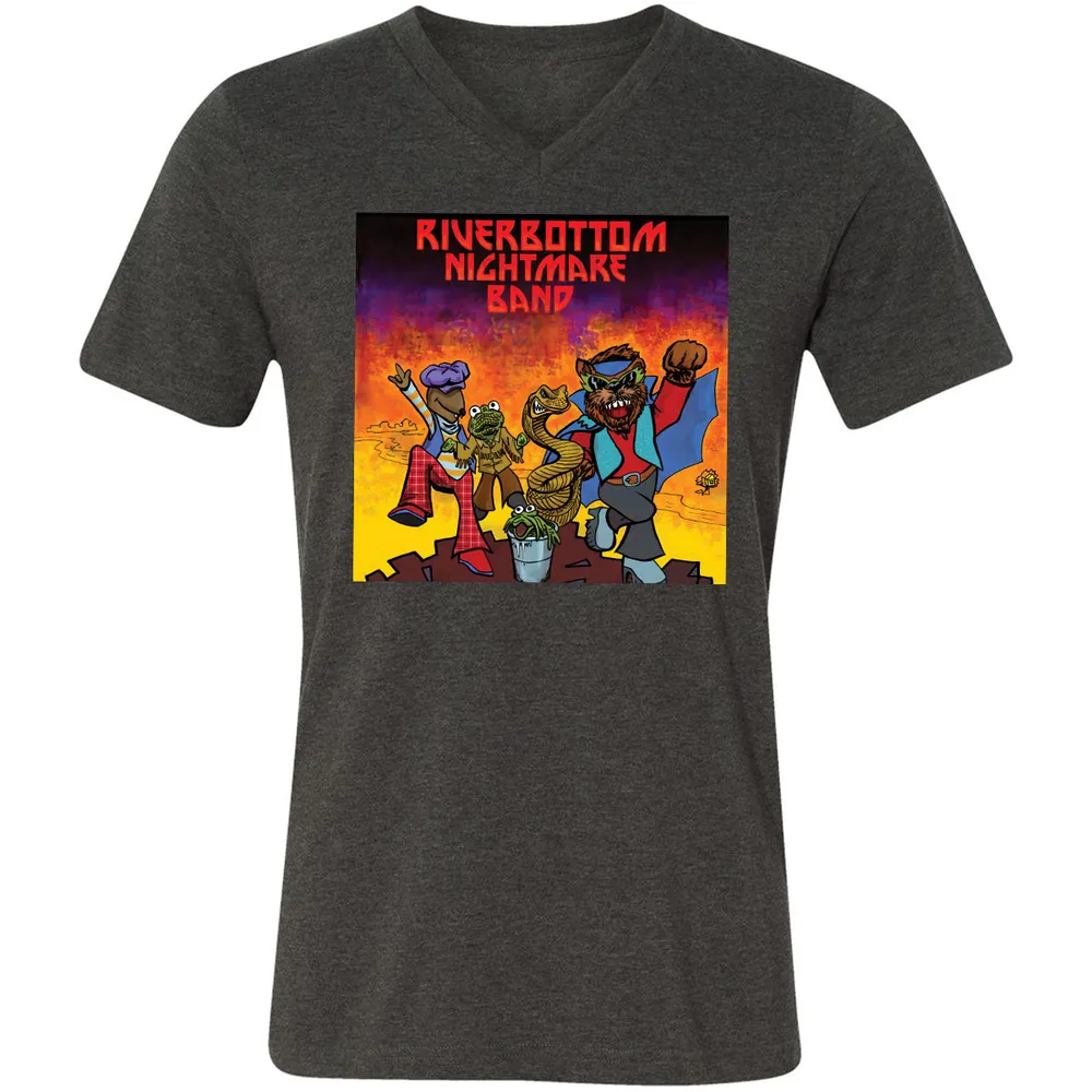Unisex V-Neck T-Shirt - GNA5M3PS - Dark Grey Heather - 8