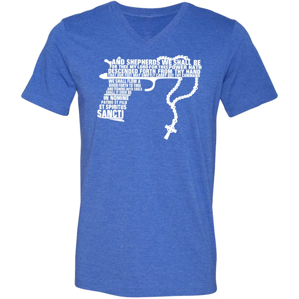 Unisex V-Neck T-Shirt - UCEXX711 - Heather True Royal - 14