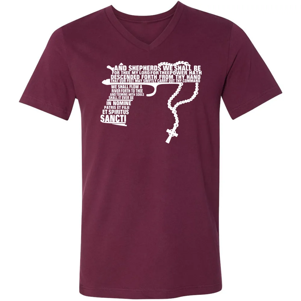 Unisex V-Neck T-Shirt - UCEXX711 - Maroon - 6
