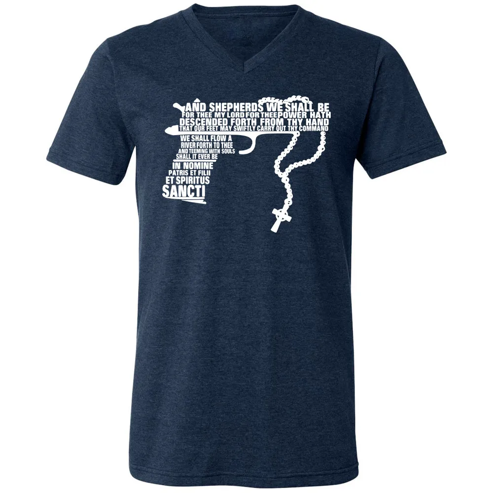 Unisex V-Neck T-Shirt - UCEXX711 - Heather Navy - 15
