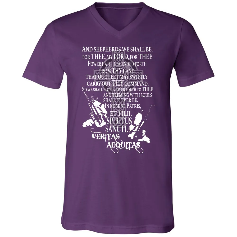 Unisex V-Neck T-Shirt - CAW5WKM2 - Team Purple - 9