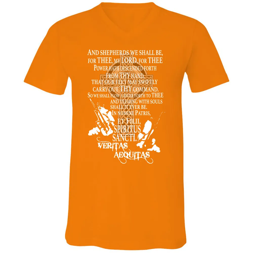 Unisex V-Neck T-Shirt - CAW5WKM2 - Orange - 11