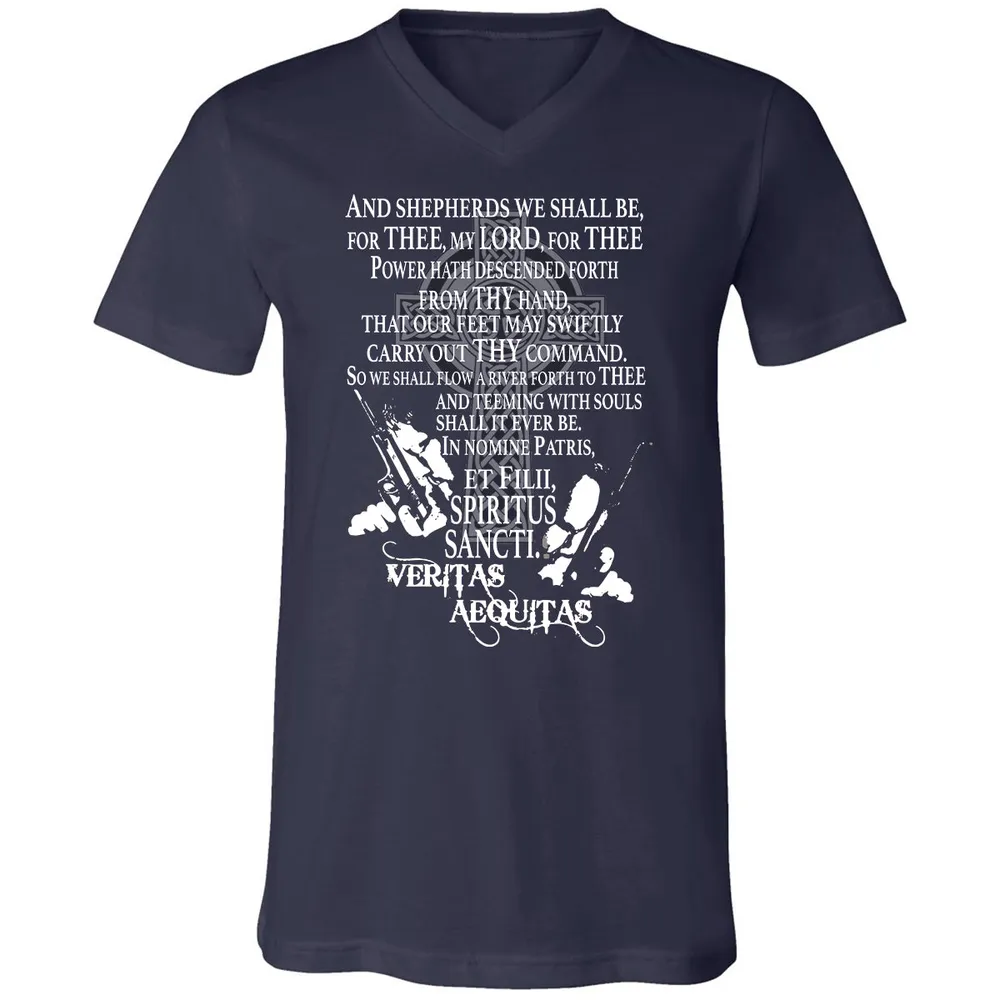 Unisex V-Neck T-Shirt - CAW5WKM2 - Navy - 2
