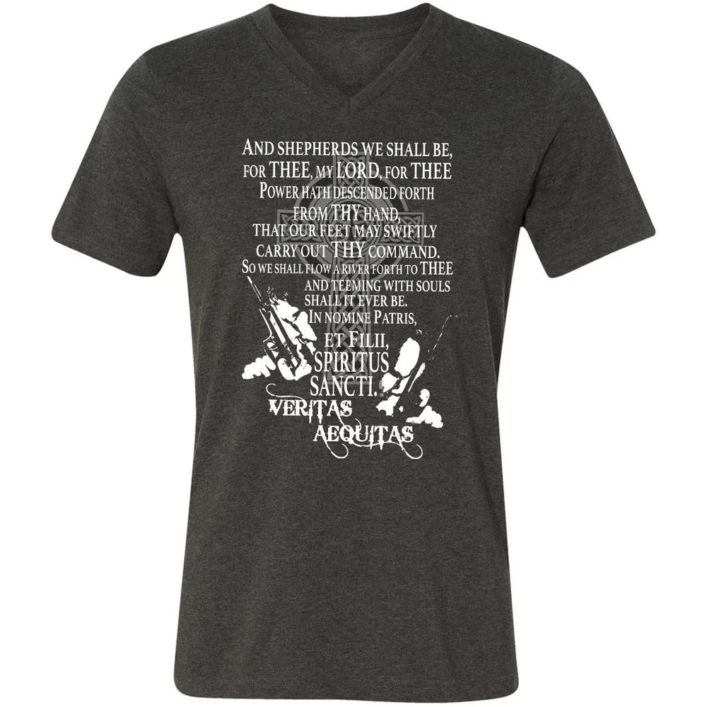 Unisex V-Neck T-Shirt - CAW5WKM2 - Dark Grey Heather - 8