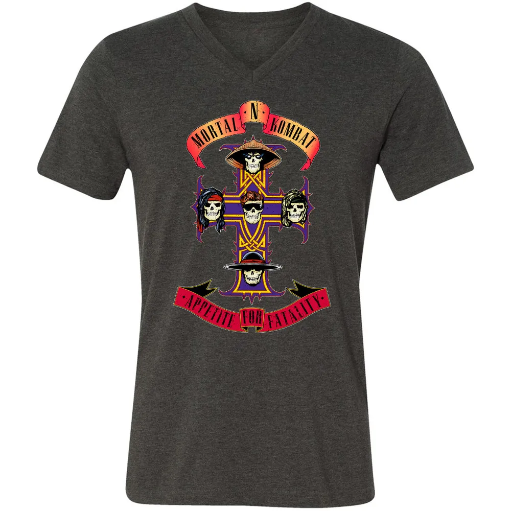 Unisex V-Neck T-Shirt - EB1QCC9P - Dark Grey Heather - 8