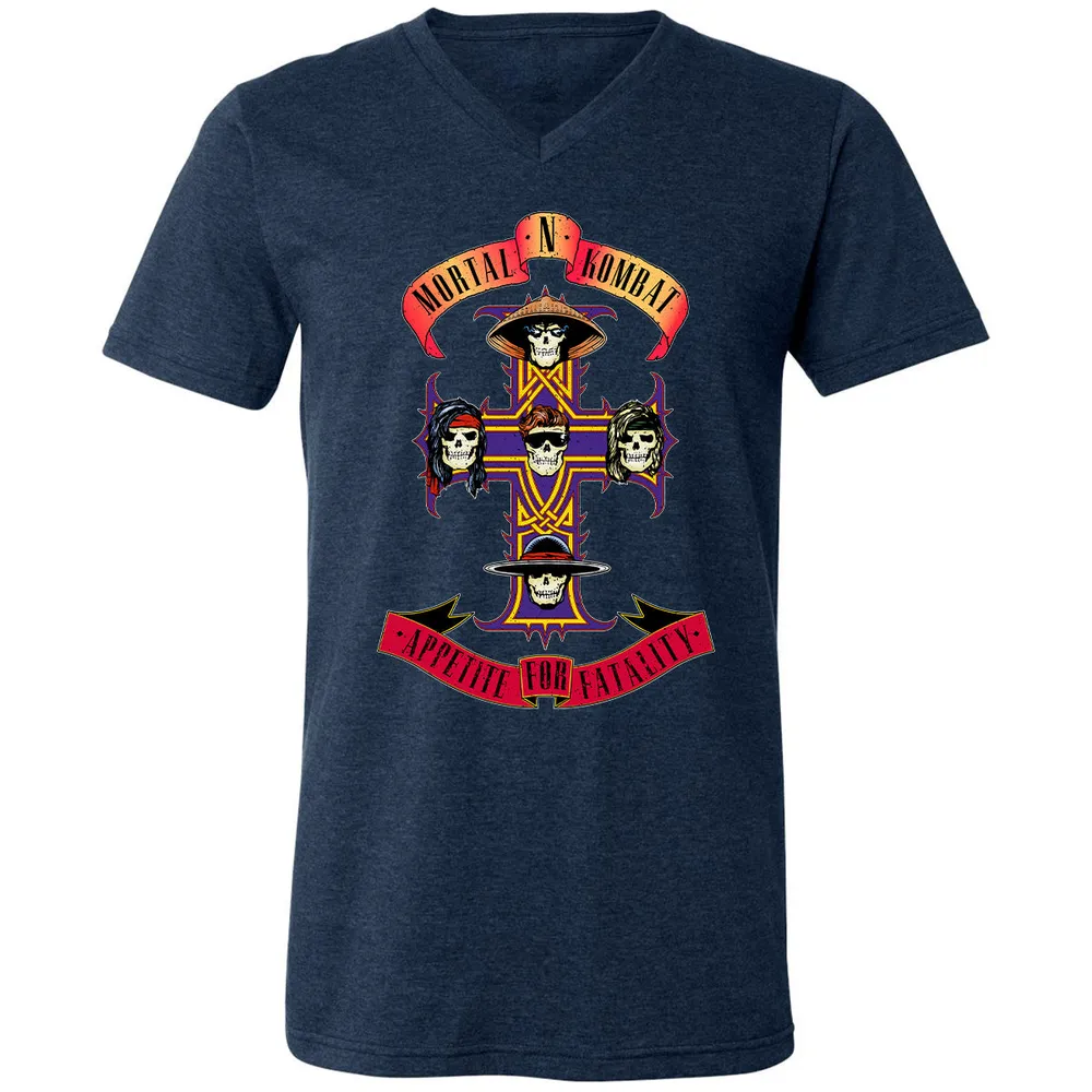 Unisex V-Neck T-Shirt - EB1QCC9P - Heather Navy - 15