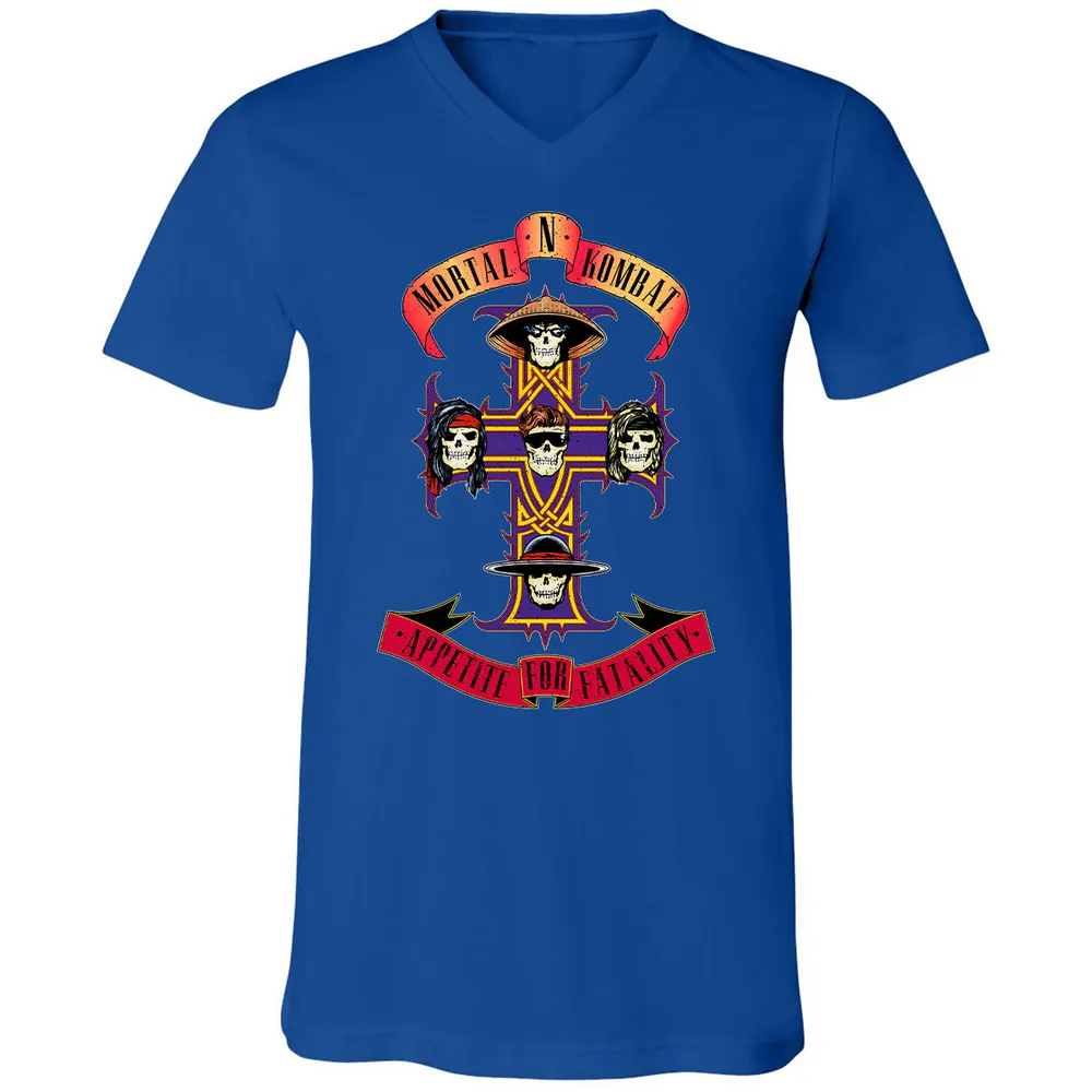 Unisex V-Neck T-Shirt - EB1QCC9P - True Royal - 4