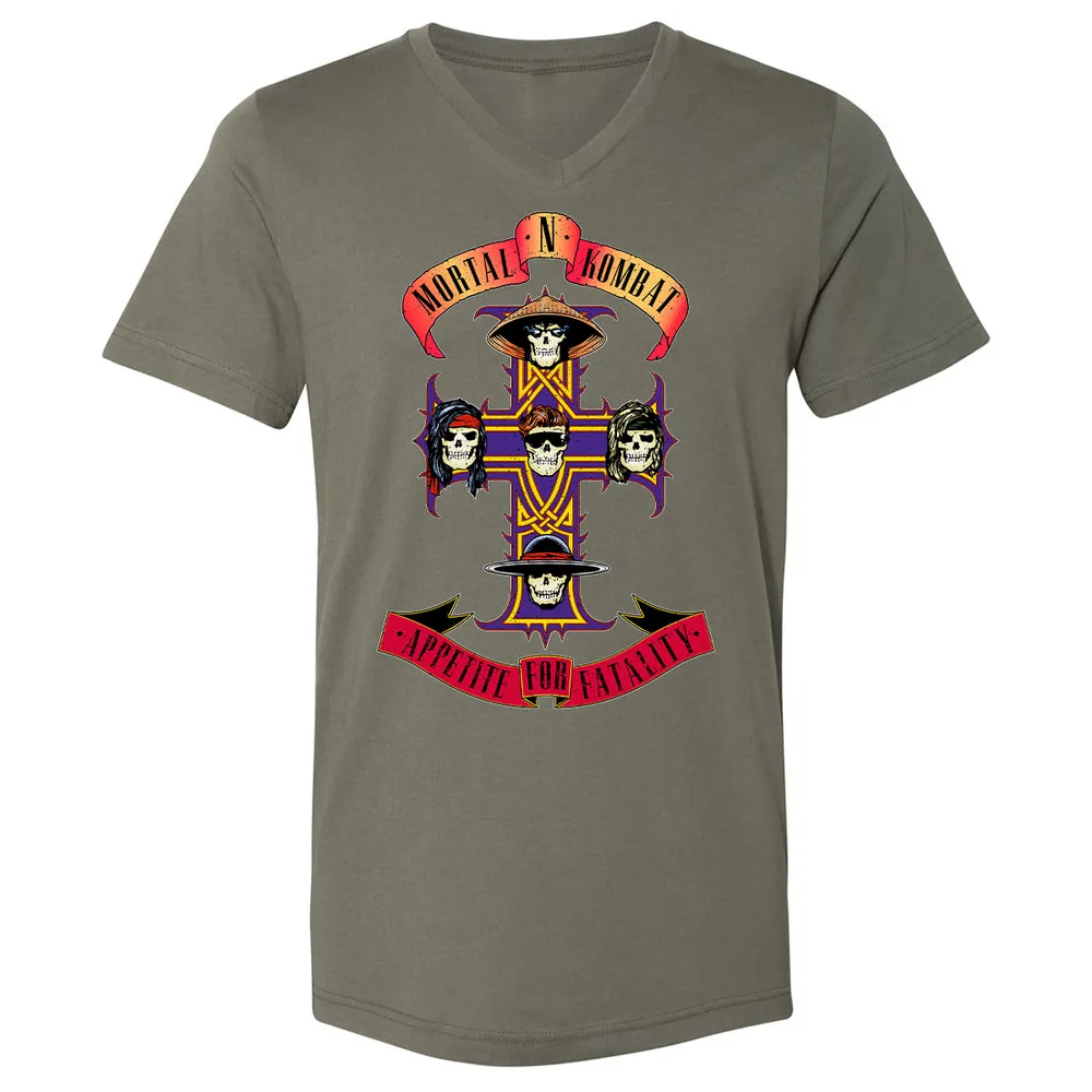 Unisex V-Neck T-Shirt - EB1QCC9P - Military Green - 10