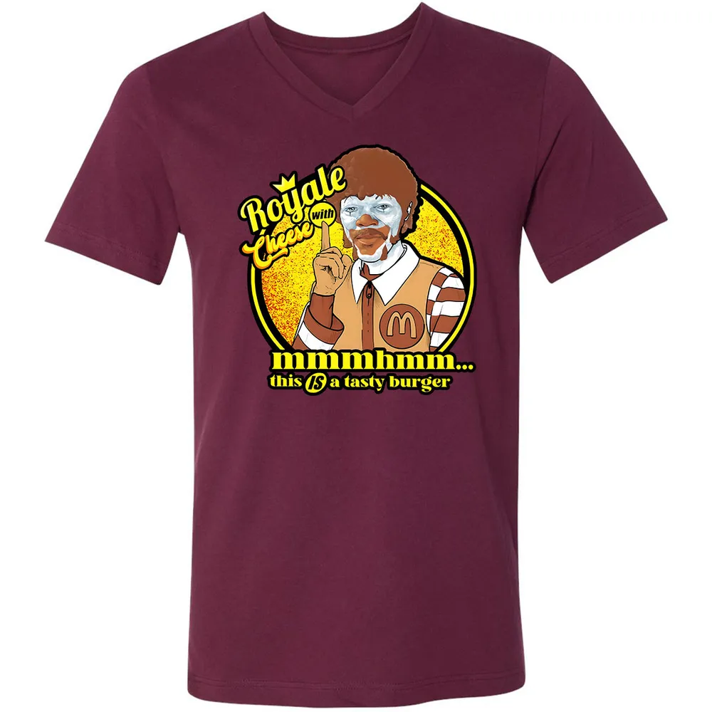 Unisex V-Neck T-Shirt - 9RD1N1D3 - Maroon - 6