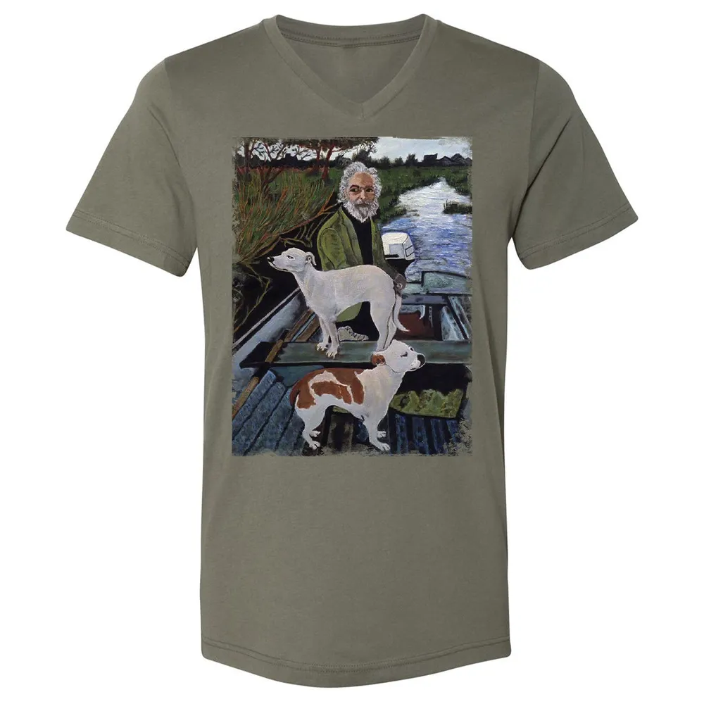 Unisex V-Neck T-Shirt - ZY8JYX1T - Military Green - 10