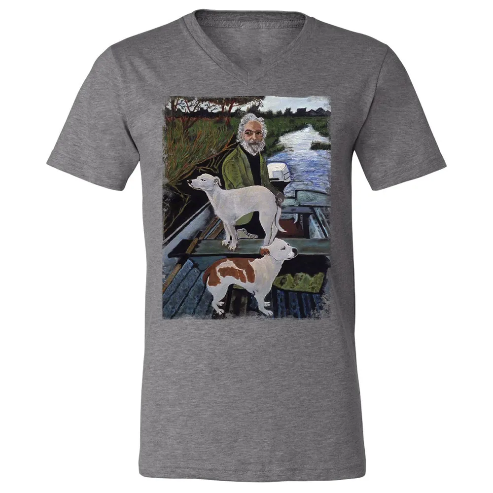 Unisex V-Neck T-Shirt - ZY8JYX1T - Deep Heather - 13