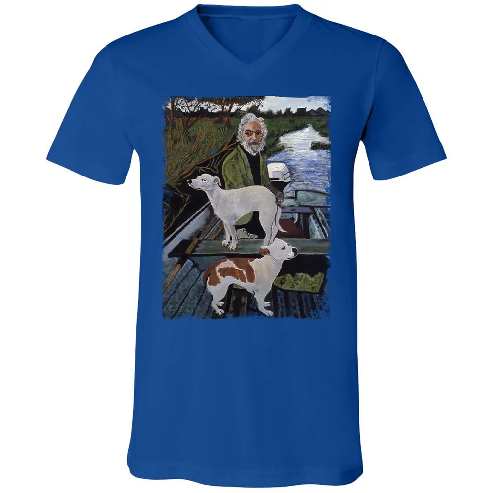 Unisex V-Neck T-Shirt - ZY8JYX1T - True Royal - 4