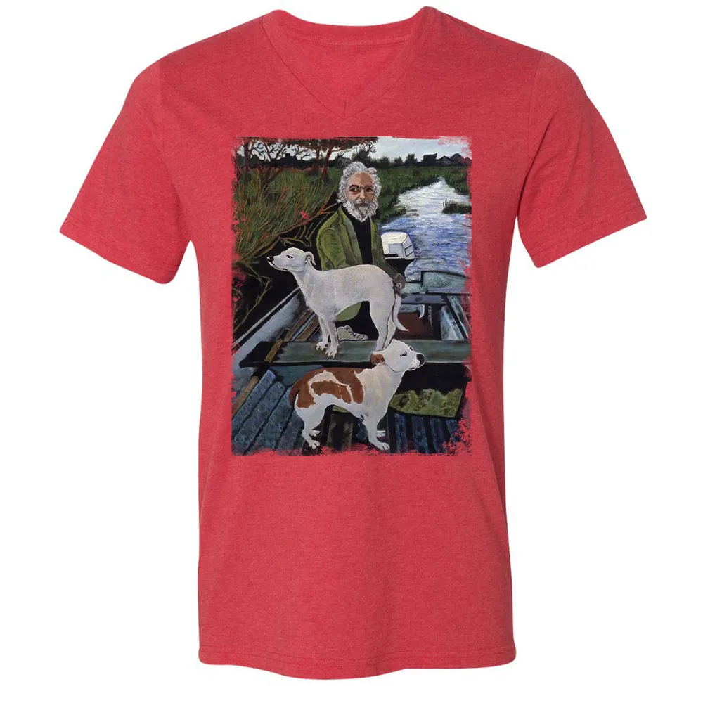Unisex V-Neck T-Shirt - ZY8JYX1T - Heather Red - 16