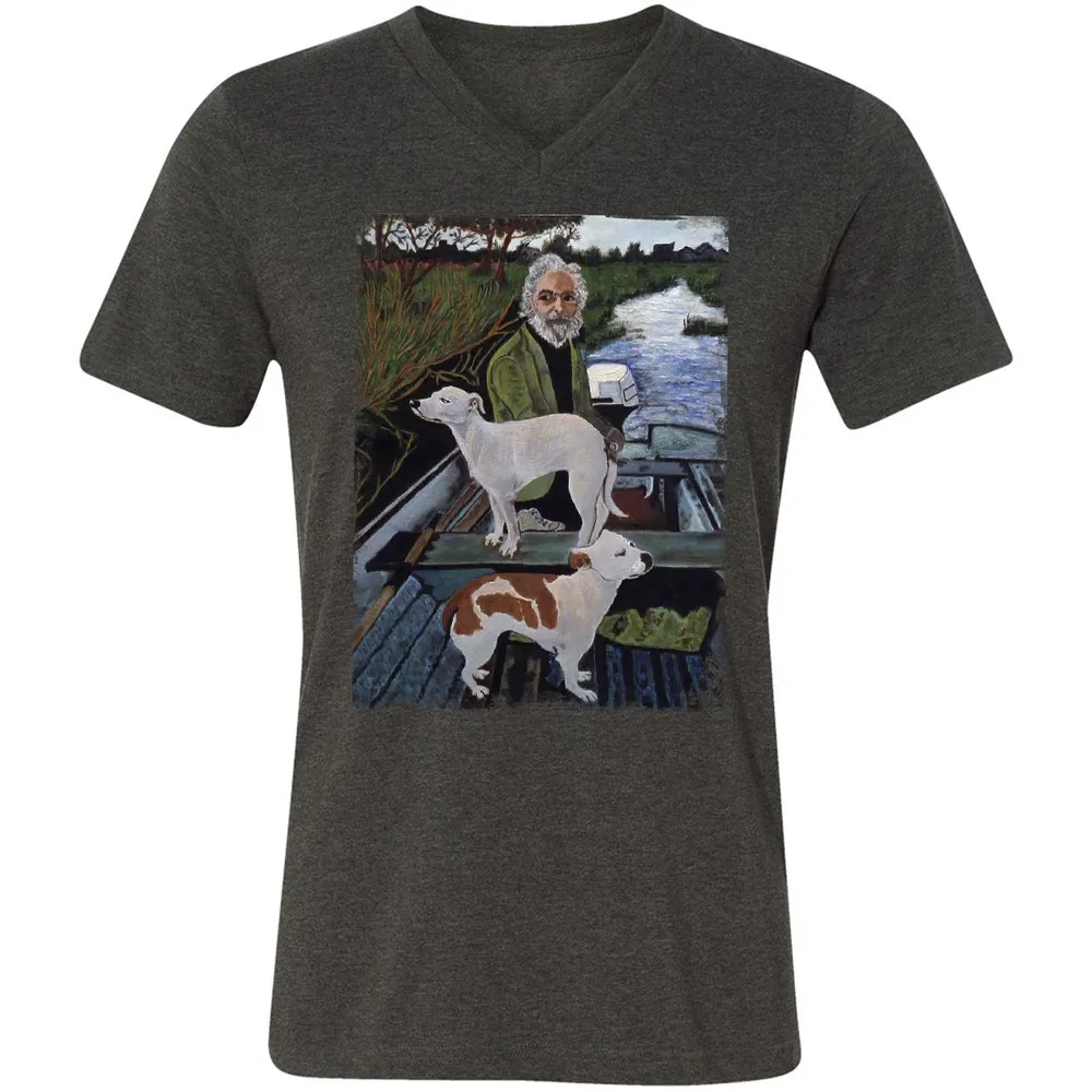Unisex V-Neck T-Shirt - ZY8JYX1T - Dark Grey Heather - 8