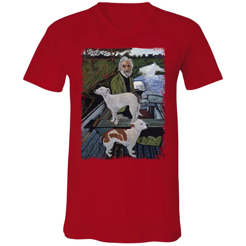 Unisex V-Neck T-Shirt - ZY8JYX1T - Red - 3