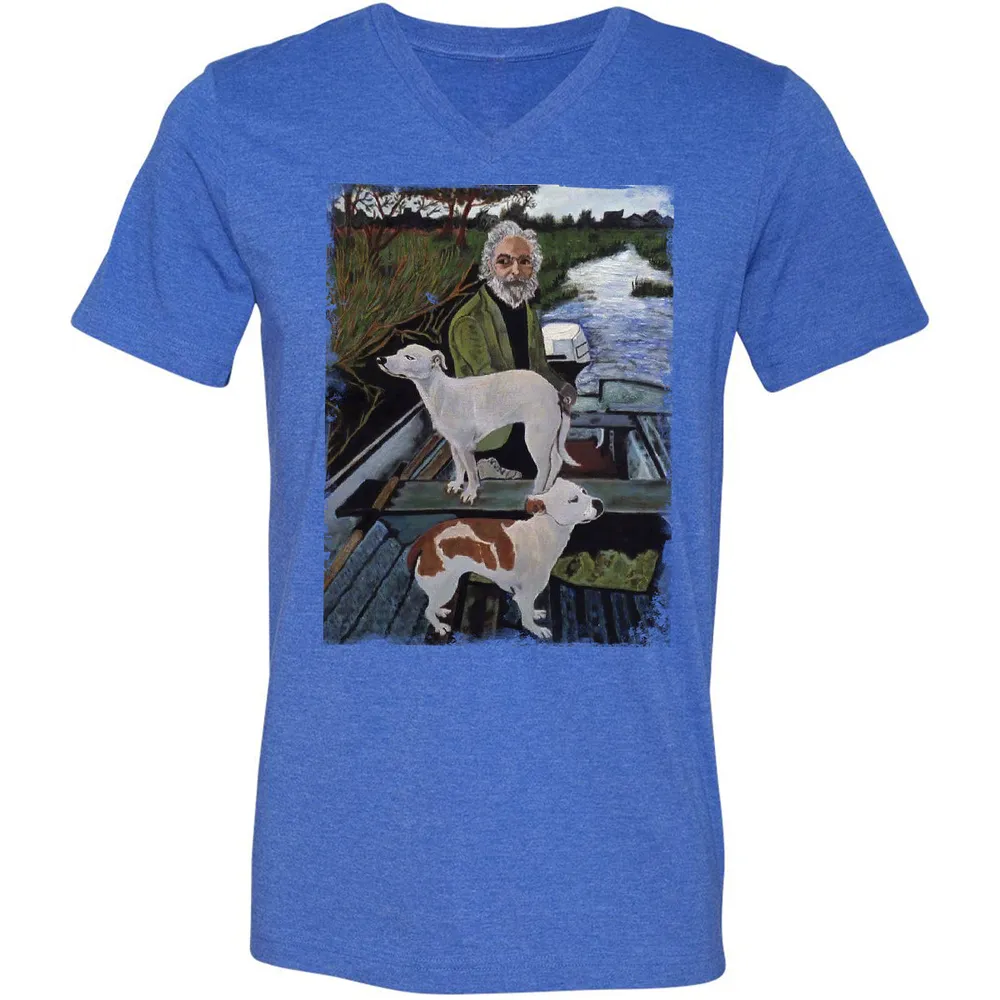 Unisex V-Neck T-Shirt - ZY8JYX1T - Heather True Royal - 14