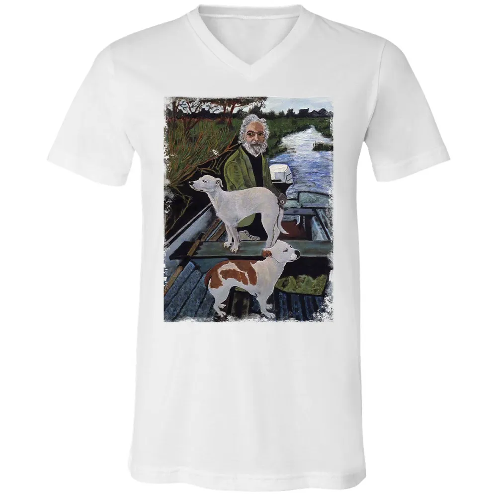 Unisex V-Neck T-Shirt - ZY8JYX1T - White - 5