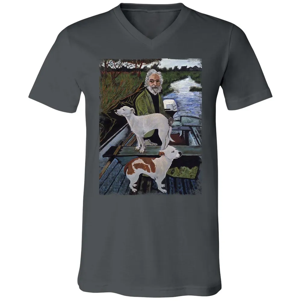 Unisex V-Neck T-Shirt - ZY8JYX1T - Asphalt - 12