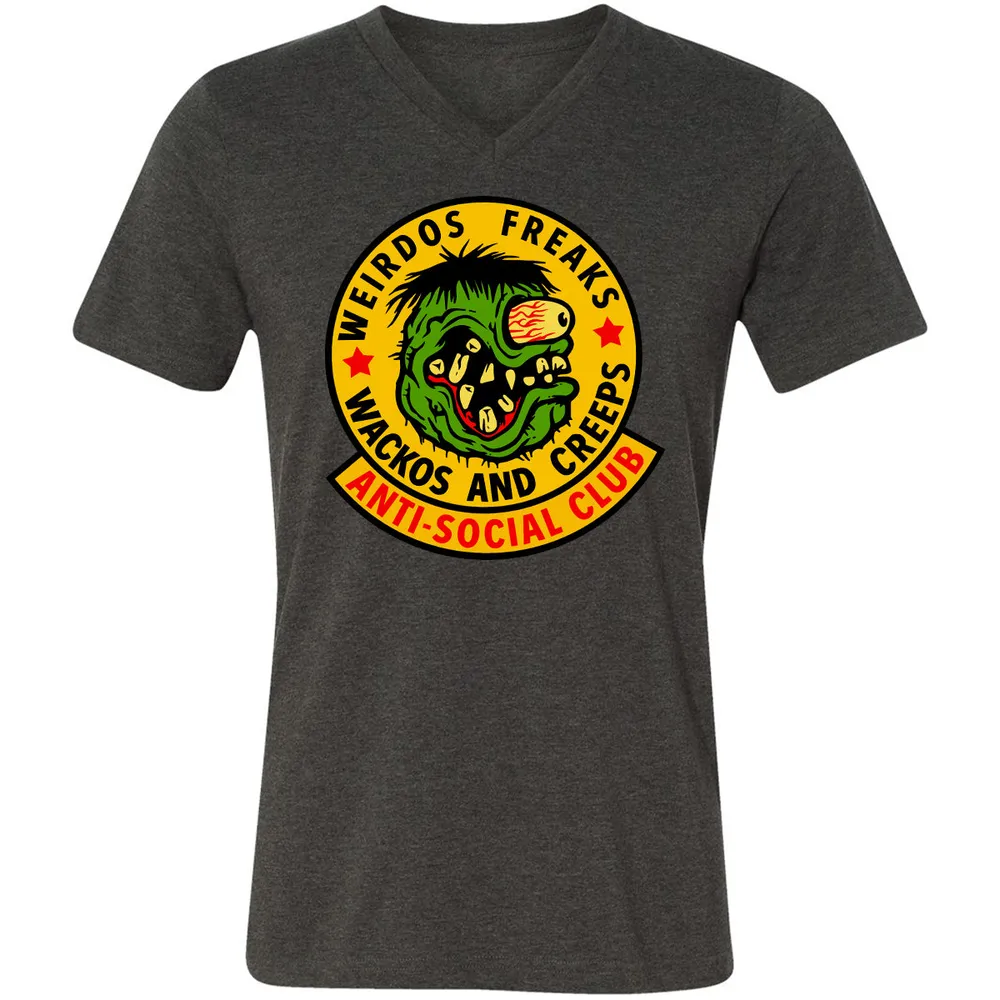 Unisex V-Neck T-Shirt - 24WZ6F8J - Dark Grey Heather - 8