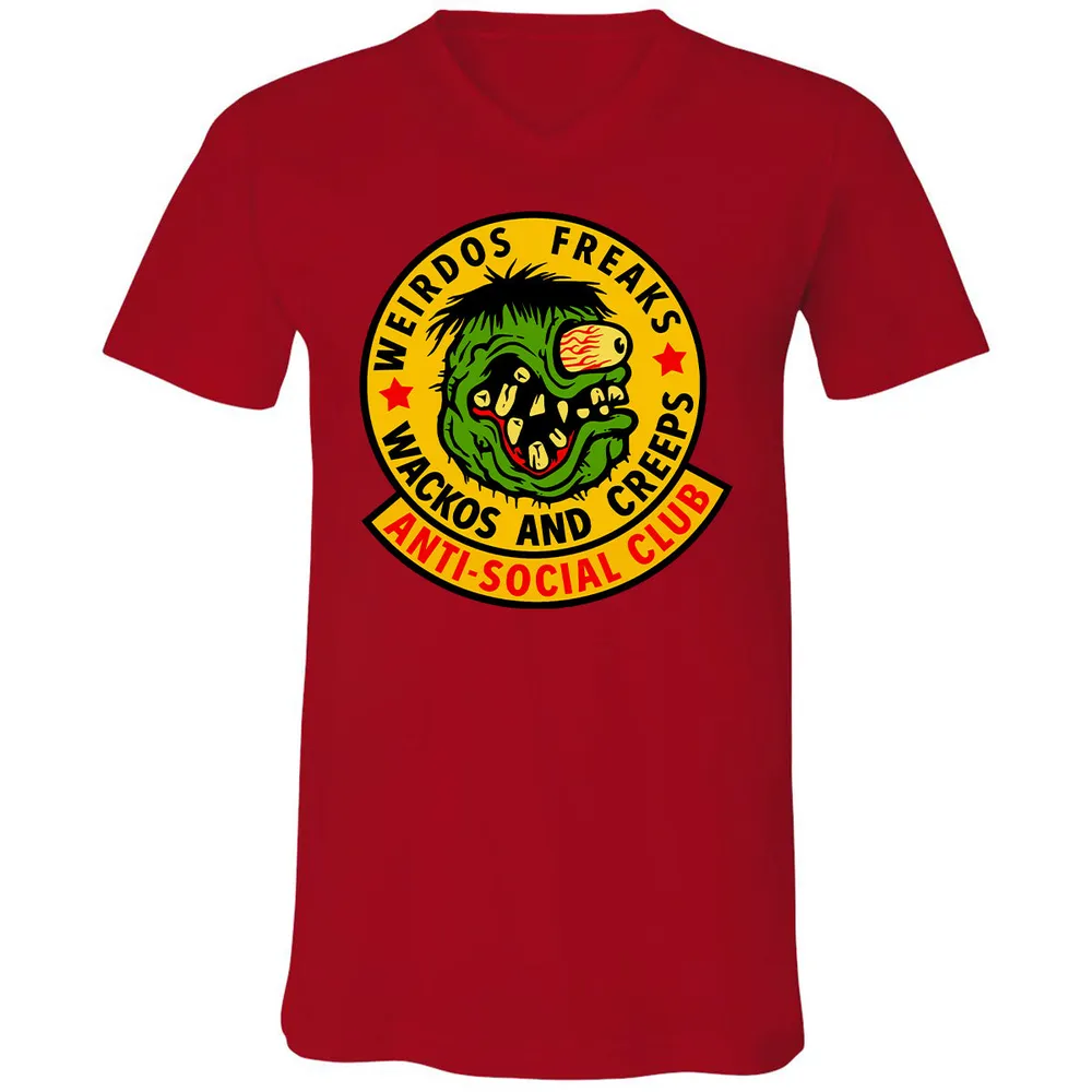 Unisex V-Neck T-Shirt - 24WZ6F8J - Red - 3