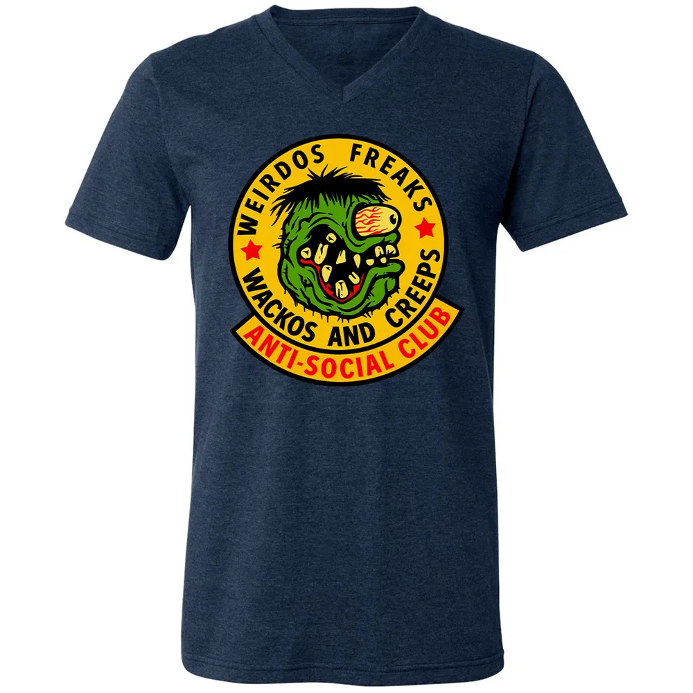 Unisex V-Neck T-Shirt - 24WZ6F8J - Heather Navy - 15