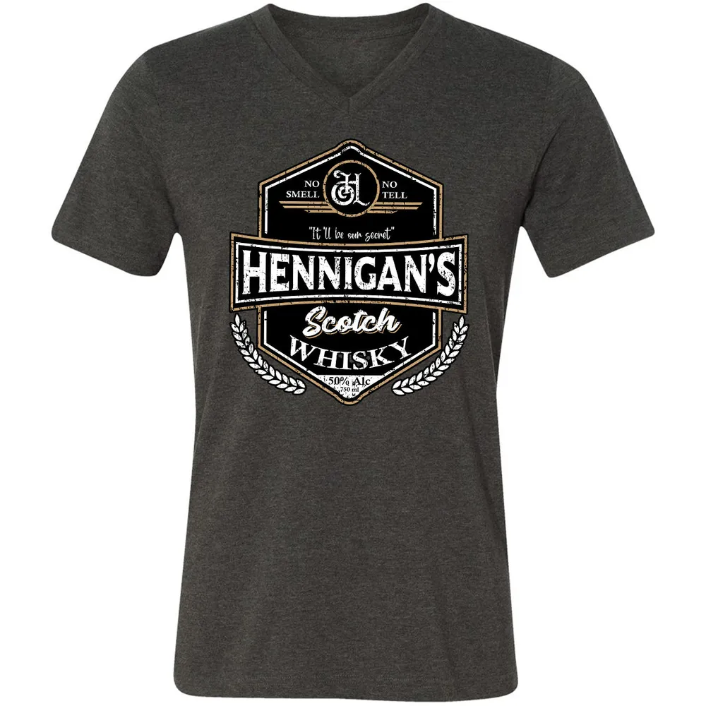 Unisex V-Neck T-Shirt - ZDZFCUSB - Dark Grey Heather - 8